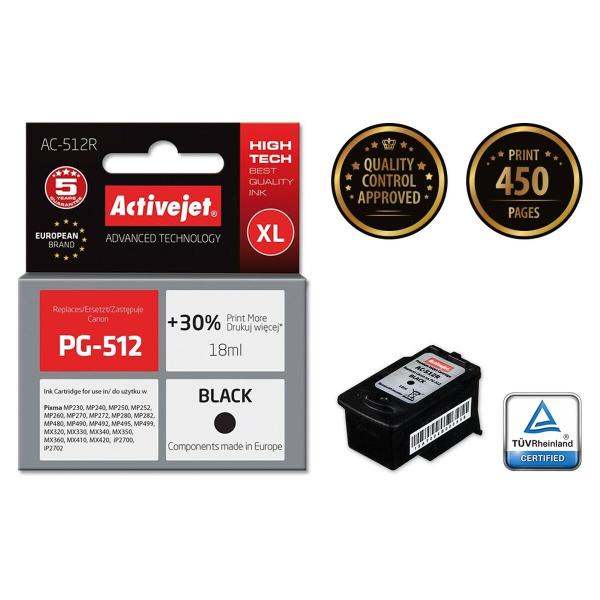 Tinteiro de Tinta Original Activejet AC-512R Preto