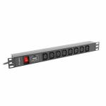 Extensor 19" 8 Tomas Schuko com interruptor Lanberg PDU-08I-0200-C20-BK (2 m)