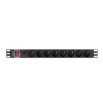 Extensor 19" 8 Tomas Schuko com interruptor Lanberg PDU-08E-0200-BK (2 m)