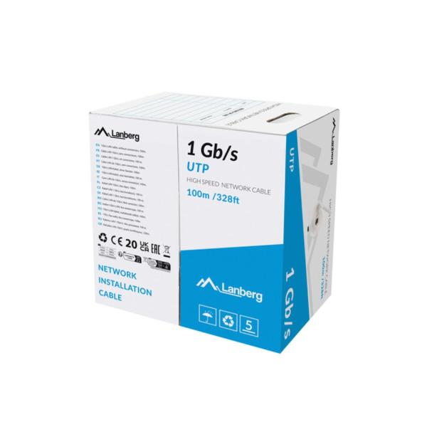 Cabo de rede rígido UTP Categoria 6 Lanberg LCU6-10CC-0100-S Cinzento 100 m