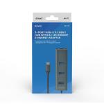 Hub USB-C 4 Portas Savio AK-57 Ethernet (RJ-45) Cinzento
