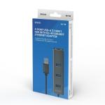 Hub USB 4 Portas Savio AK-58 Ethernet (RJ-45) Cinzento