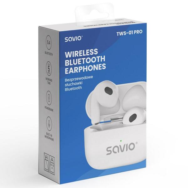 Auriculares sem fios Savio TWS-01PRO Branco