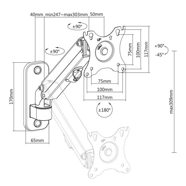 Suporte de Parede MacLean MC-458 17" 27"