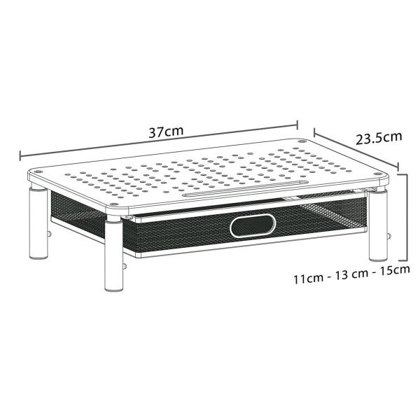 Suporte de Mesa para Ecrã MacLean MC-947 32" 13" 37 x 23,5 cm