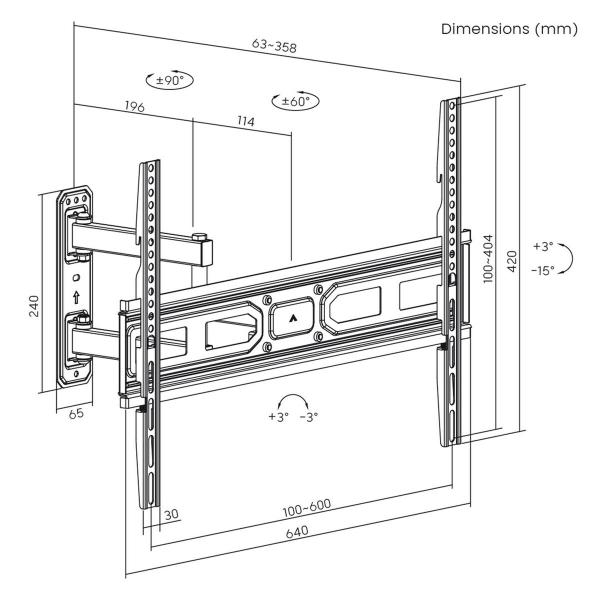 Suporte de Parede MacLean MC-798N 70" 35 kg
