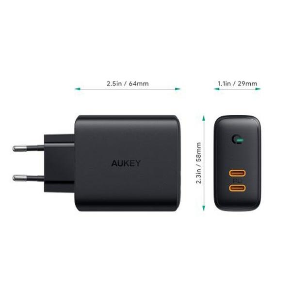 Carregador de Parede Aukey PA-D2 Preto 36 W