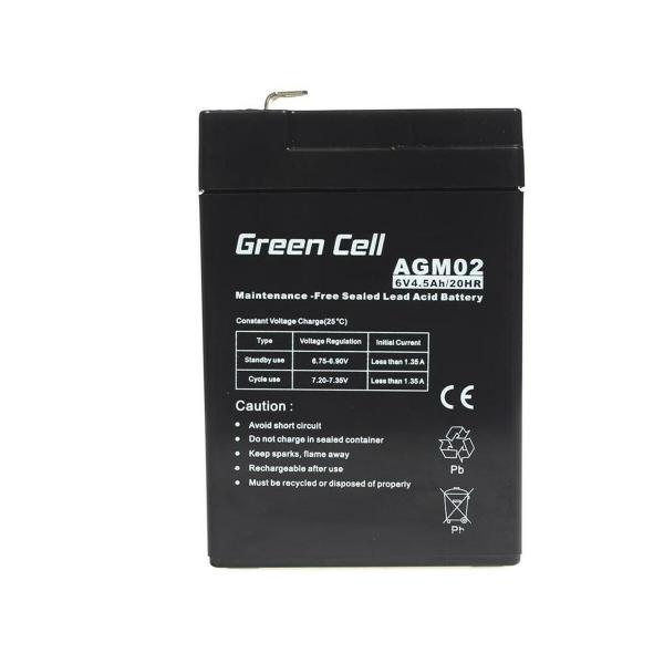 Bateria para Sistema Interactivo de Fornecimento Ininterrupto de Energia Green Cell AGM02 4,5 AH 6 V