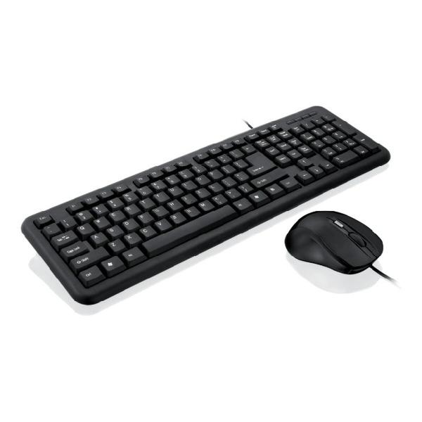Teclado e Rato Ibox OFFICE KIT II Preto Monocromática Inglês QWERTY