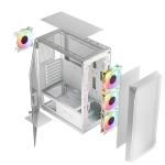 Caixa Semitorre ATX Logic PORTOS ARGB Branco Preto