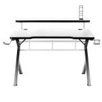 Mesa de Escritório Gaming Huzaro HZ-Hero 5.0 White Branco Preto Fibra de carbono 120 x 60 cm
