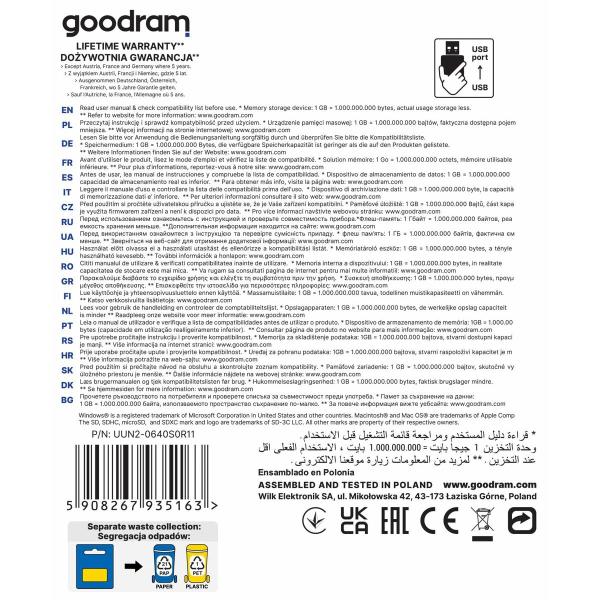 Memória USB GoodRam UUN2-0640S0R11 Prateado 64 GB