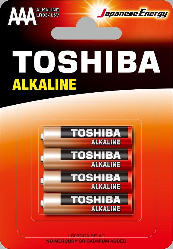 Blister 4 Pilhas Alcalinas 1,5V LR03 AAA - TOSHIBA