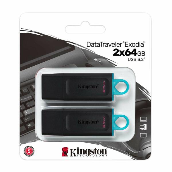 Memória USB Kingston DataTraveler Exodia Verde 64 GB 2 pcs