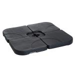 Base para Chapéu de Sol de 4 Peças Suporte para Chapéu de Sol para Jardim Pátio Exterior 50x50x7,5cm Preto