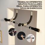 Barra de Elevação para Porta Barra de Pull Up para Exercícios de Treino em Casa Carga Máxima 110 kg 92x40x17 cm Preto