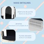 Casa para Cães Mini de Exterior em Plástico com 3 Janelas Base Elevada Telhado Inclinado 64,5x57x66 cm Cinzento Escuro