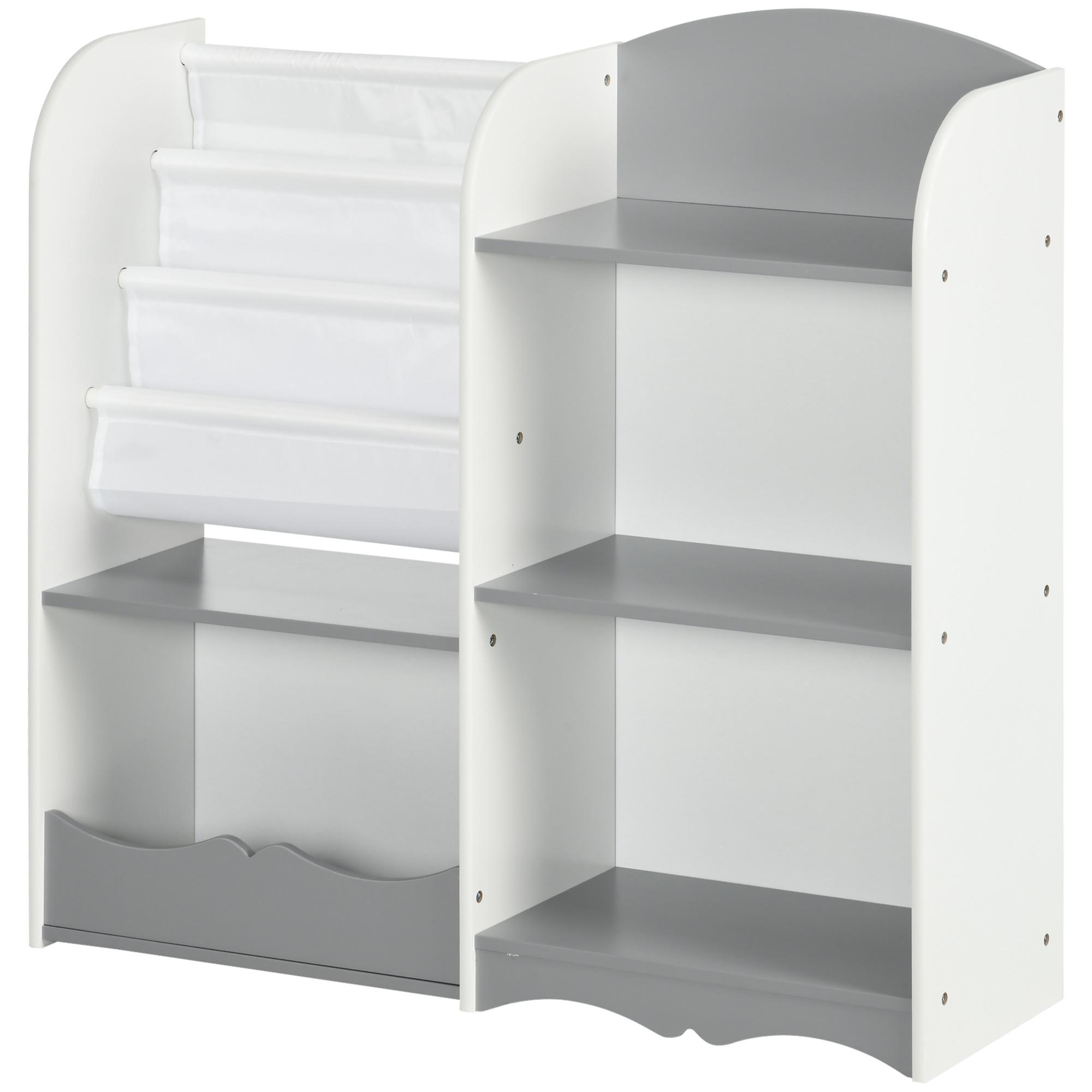 Organizador de Brinquedos Estante para Crianças com Prateleiras Abertas para Dormitório Sala de Jogos 85x26x84 cm Cinza