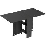 Mesa de Cozinha Dobrável com 2 Prateleiras de Armazenamento e Laterais Dobráveis 75x140x74 cm Preto