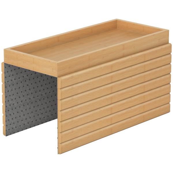 Bandeja de Braço para Sofá em Bambu Dobrável e Flexível com Base Antiderrapante 45x33,5x3 cm Madeira