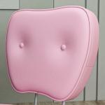 Cadeira de Escritório Estofada em PU com Altura Ajustável Sem Braços Cadeira de Estudo Dormitório 46x59x82 - 92 cm Rosa
