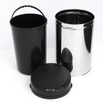 Balde de Lixo Inteligente de Aço Inoxidável 30L com Sensor Infravermelho de Abertura Automática Ø30,5x51,5cm Prata e Preto