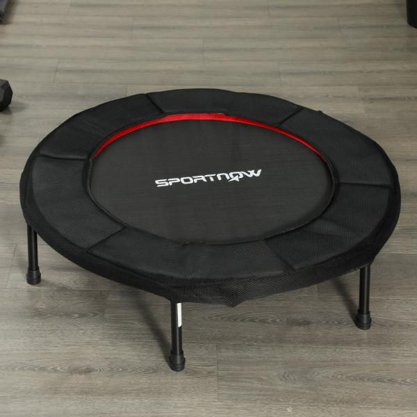 Trampolim Fitness Ø102 cm Trampolim Fitness Dobrável com Estrutura de Aço Antiderrapante Ø102x22 cm Vermelho
