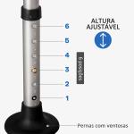 Cadeira para Duche Antiderrapante com Altura Ajustável de 6 Níveis e Apoio para os Braços Regulável 54x52x70 - 82cm Branco