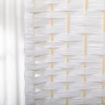 Biombo de 4 Painéis Dobrável Separador de Ambientes de Corda de Papel e Estrutura de Madeira 60x170 cm Branco