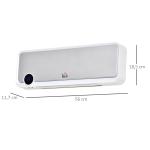 Aquecedor Cerâmico de Parede 1000W/2000W com Controle Remoto Tela LED Temporizador de 12h Termostato e Proteção contra Superaquecimento 56x18,5x11,7cm Branco