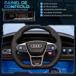 Carro Elétrico AUDI RS E - Tron GT 12V com 2 Motores Controlo Remoto Faróis LED Buzina Música USB 3 - 5km/h 103x58x41cm Azul