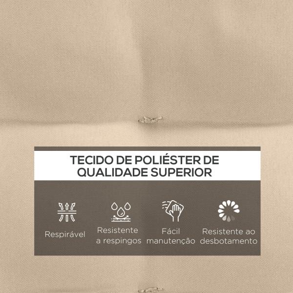 Conjunto de 6 Almofadas para Cadeiras de Jantar 40x40 cm 6 Peças Almofadas para Cadeiras de Jardim Acolchoadas com Fitas Caqui
