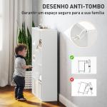 Estante de 3 Níveis Estante para Livros com 11 Compartimentos Desenho Vertical ou Horizontal 74,3x24x106 cm Branco