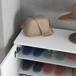 Sapateira com Espelho Móvel Sapateira para 18 Pares de Sapatos com Prateleiras Ajustáveis 60x32x95 cm Branco