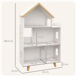Estante para Crianças Organizador Infantil de 3 Níveis para Brinquedos 65x25x108,5 cm Branco