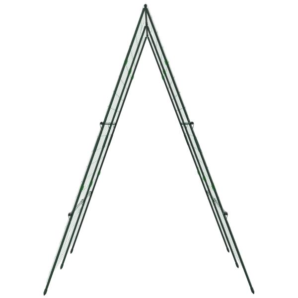 Treliça de Jardim Triangular Suporte para Plantas Trepadeiras com Estrutura em Aço 180x100x180 cm Verde