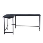 Secretária de Canto Mesa de Computador em Forma de L com Estrutura de Aço 168x120x75cm Preto