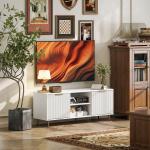 Móvel de TV Moderno Móvel de TV para Sala de Estar com 2 Compartimentos Abertos para Televisores de 55 Polegadas 120x35x48 cm Branco