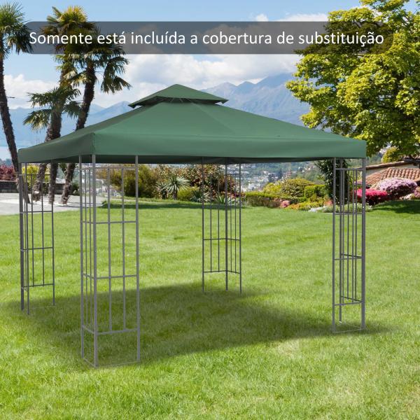 Toldo de Substituição 3x3m para Pérgolas Toldo de Substituição de Pérgolas de Jardim Verde