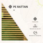 Conjunto de 3 Peças de Jardim com 2 Cadeiras de Vime com Encosto Dobrável e Almofadas e Mesa de Vidro Natural e Preto