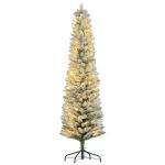 Árvore de Natal 180 cm Árvore de Natal Artificial Nevada com 150 Luzes LED 329 Ramos Verde e Branco