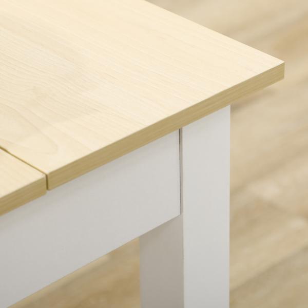 Mesa de Sala de Jantar de Madeira Retangular para 4 - 6 Pessoas Estilo Moderno 119x70x76 cm Carvalho e Branco