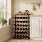 Garrafeira para 30 Garrafas de 6 Níveis com Superfície de Madeira Estilo Industrial 59x30x88,5 cm Castanho Rústico