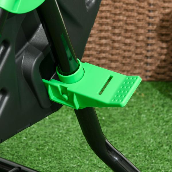 Compostor Giratório de 65L Recipiente de Compostagem de Jardim com Câmera Dupla Aberturas de Ventilação 60x49x77 cm Preto