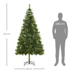 Árvore de Natal 210cm Árvore de Natal Artificial com 505 Ramos e Suporte Metálico Ø90x210cm Verde