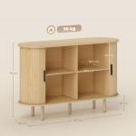 Aparador com Portas Tambor Deslizantes Design Moderno para Sala de Estar com 4 Compartimentos e Pés de Madeira 120x40x78 cm Carvalho