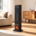Aquecedor Elétrico Cerâmico PTC 2000W com 4 Modos, Chama Dinâmica, Comando, Oscilação 70° e Proteção contra Sobreaquecimento