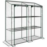 Estufa de Jardim de 3 Níveis Estufa de Terraço para Cultivo de Plantas em Pátio 143x46x141/151 cm Transparente