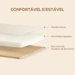 Poltrona Nórdica Poltrona Sala de Estar Estofada em Borrego com Apoio para os Braços de Madeira 74,5x76x78 cm Creme