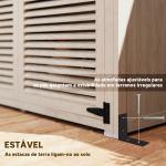 Armário de Jardim de Madeira 0,83 m² 127x65x168 cm com 2 Portas de Persiana 2 Prateleiras 2 Alças e Telhado Impermeável Natural